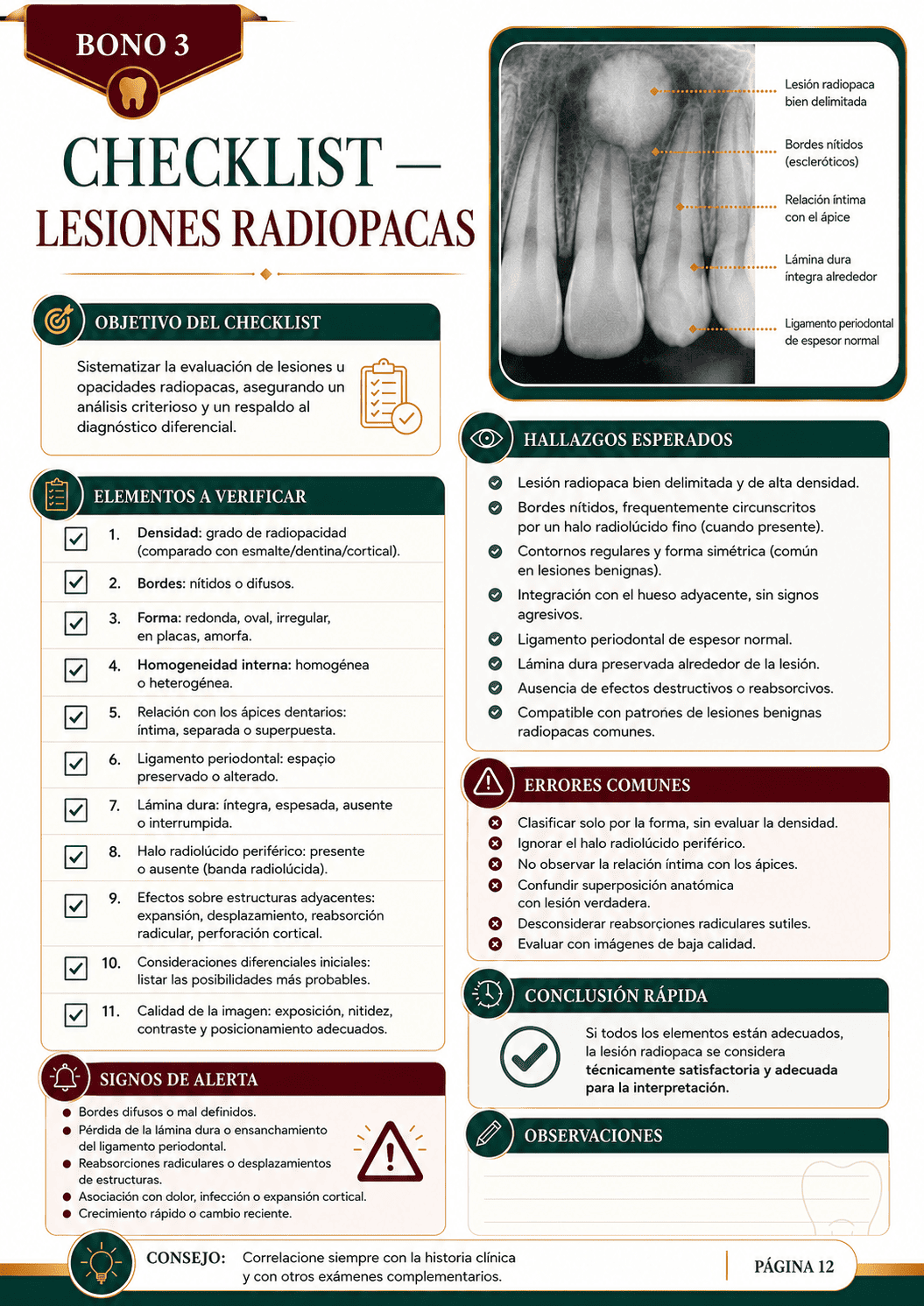 Ejemplo de contenido radiográfico